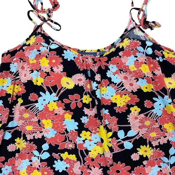 Modcloth Flowerpower ‘60s Style Mini Sundress Black/Pink/Yellow/Blue Size M - Picture 10 of 15